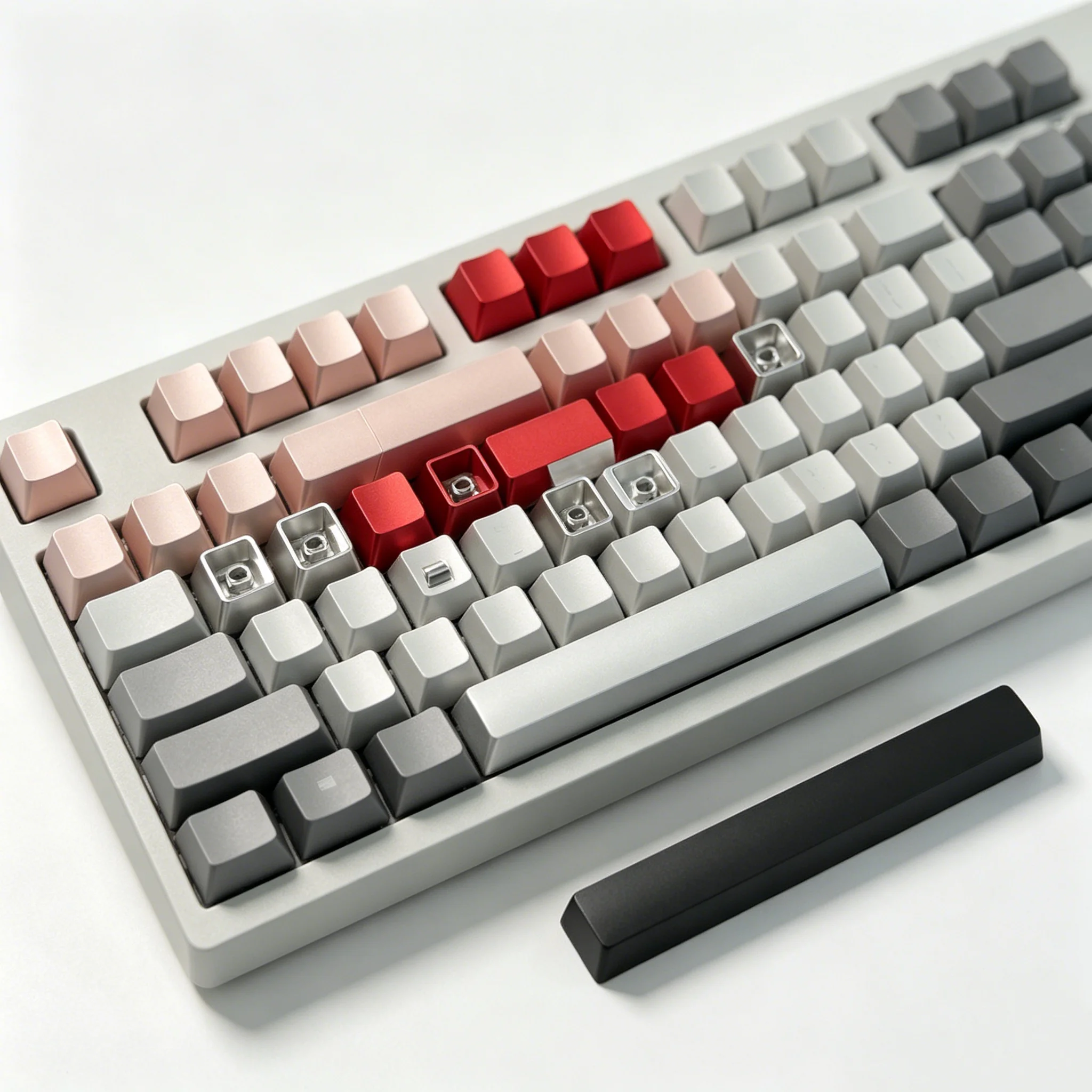 Mechanical Keyboard Metal Space Bar Keycap 6.25u Aluminum Alloy CNC Anodic Oxidation Spacebar High-end  Key Caps Cherry Profile