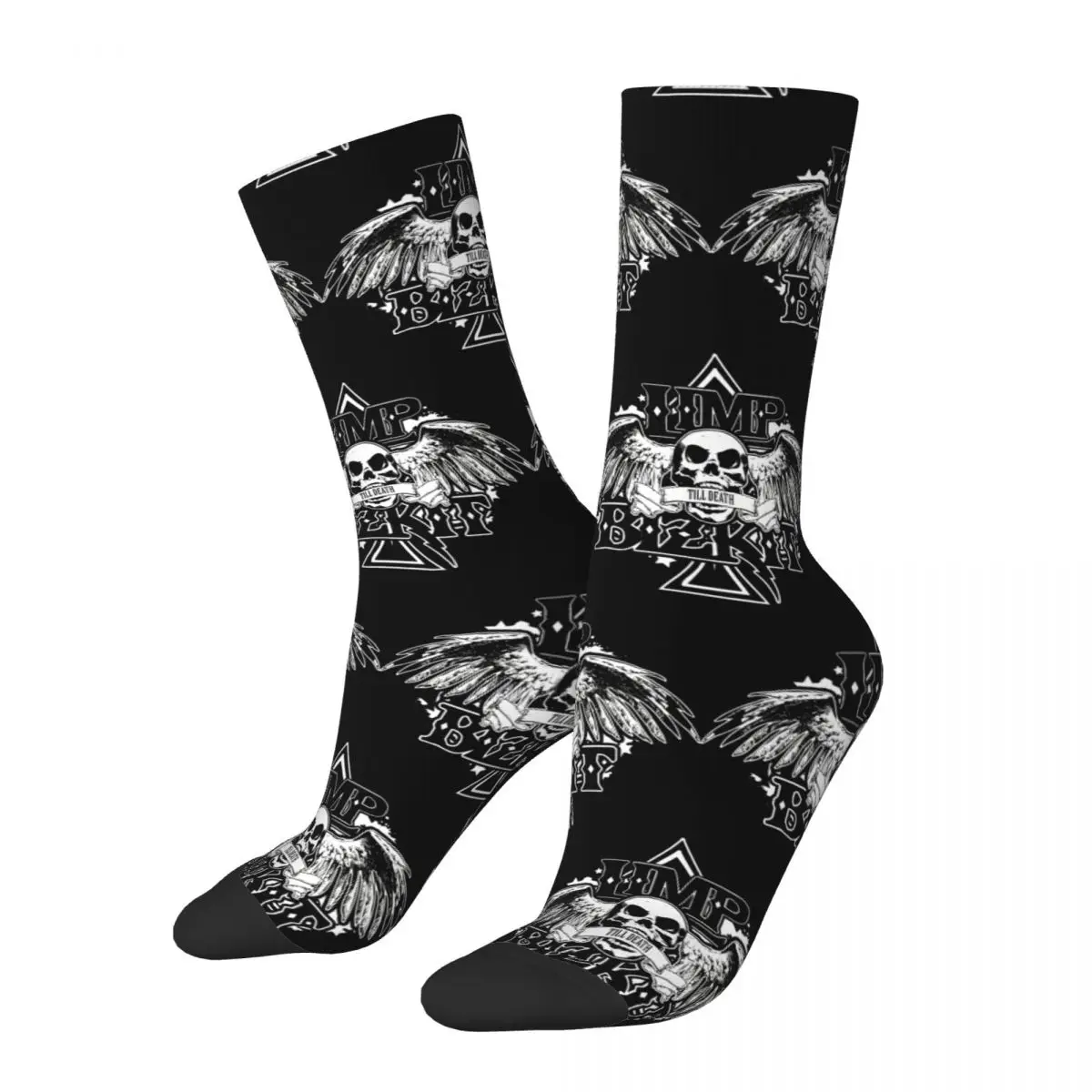 Crazy compression Awesome Sock for Men Vintage Limp Bizkit Seamless Pattern Crew Sock Novelty