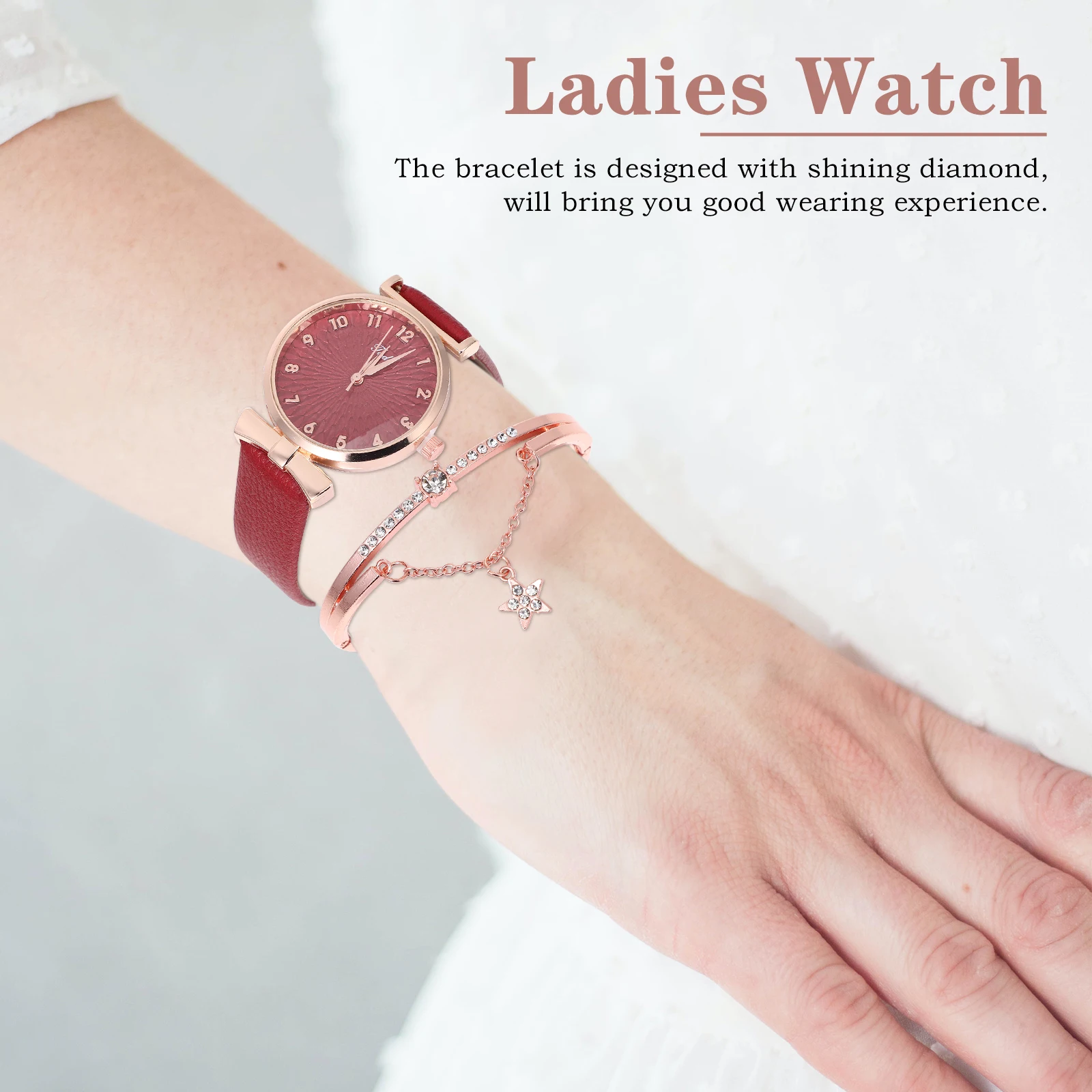 

Quartz Watch Bracelet Set Watches for Women Kit Ladies' Wrist Bangle Fashionable