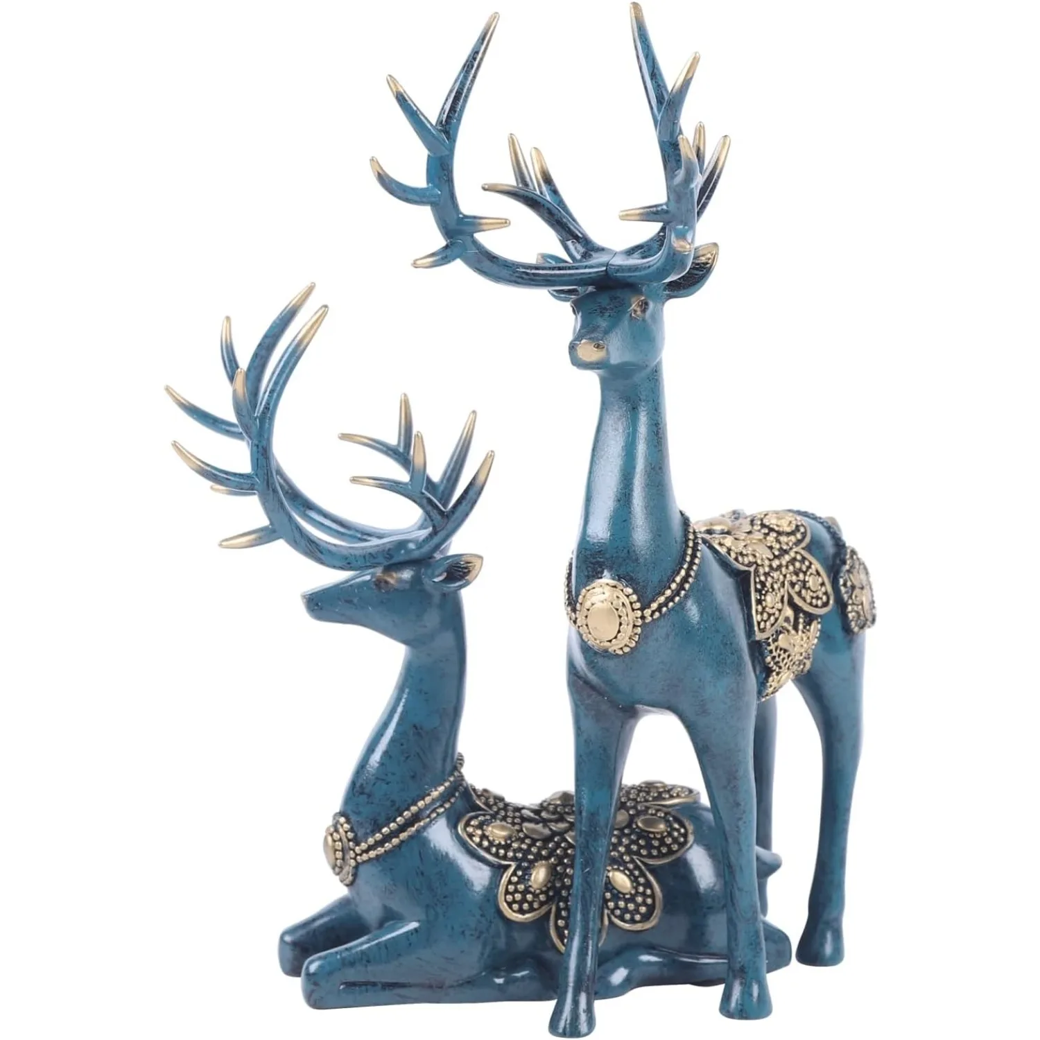 Figurines de renne de Noël de style rétro pour la maison, Intensiues d'Auckland, Sculptures de décor de cerf, Cheminée d'étagère, 2 pièces