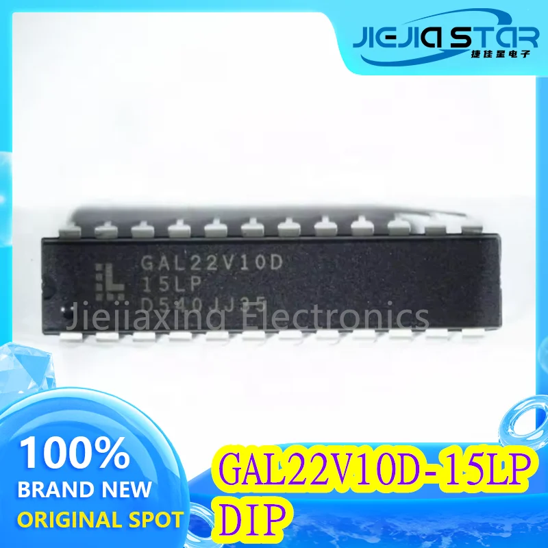 GAL22V10D-15LP 칩 마이크로컨트롤러 IC 100% 브랜드, GAL22V10D, DIP24, 오리지널 재고 전자 제품, 1 개, 5 개