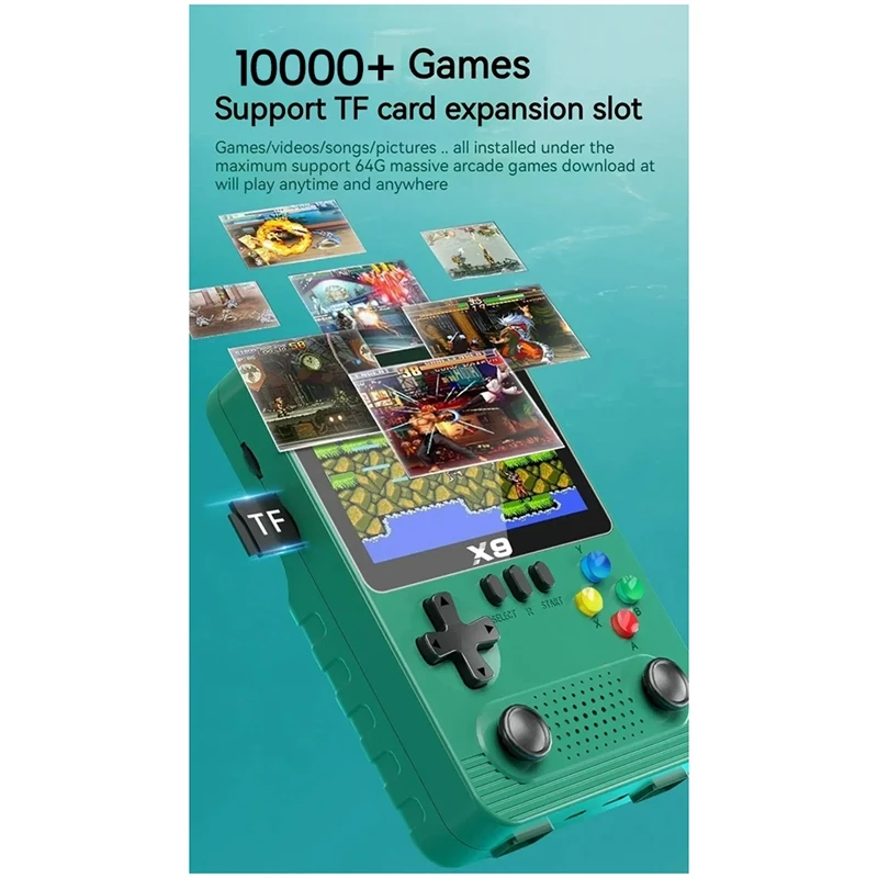 X9 Handheld Game Console 10000+Games 3.5 Inch Arcade Game Console 2000 Mah For GBA GBC NES For 11 Kinds Of Simulators