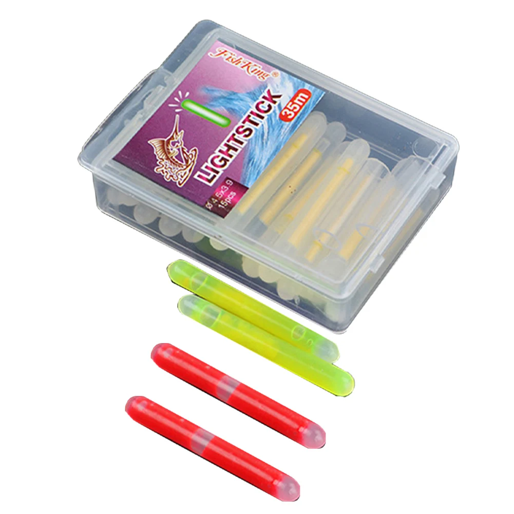 15pcs Glow Sticks Night Fishing Float Fluorescent 4.5*39mmPP For Night Fishing Float Rod Lights Fireflies Lightstick Accessories