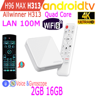 N Android TV Stick Allwinner H313 Quad Core 4K HDR 100M LAN Wifi6 Wifi 2.4G RAM 2GB ROM 16GB Smart TV Box Media Player H96 Max