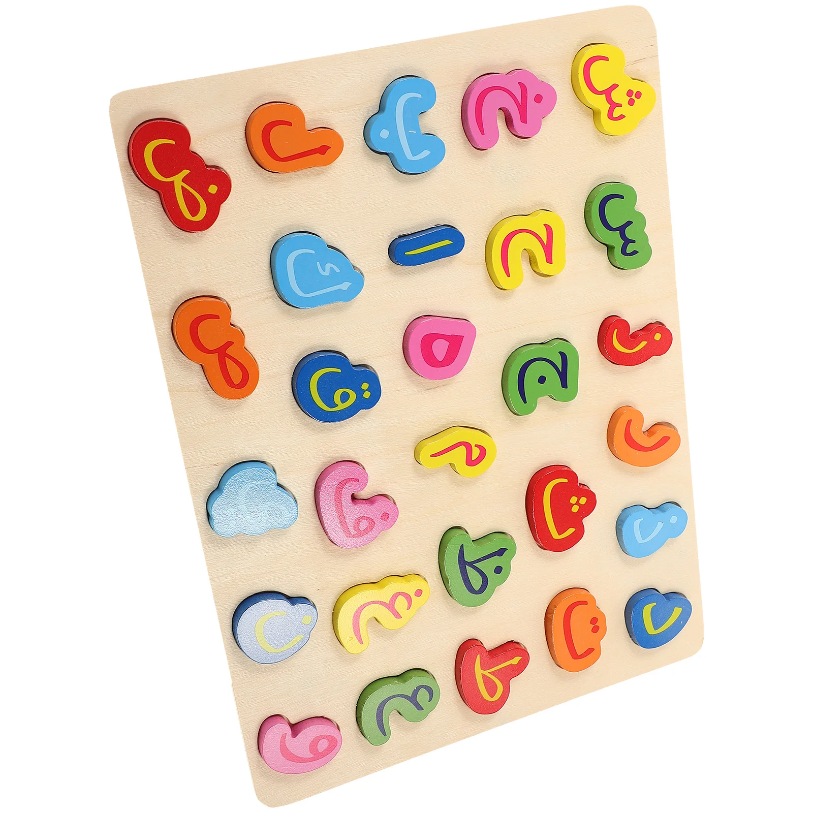 

1 Set Arabic Puzzle Toy Matching Alphabet Wood Puzzle for Toddlers Educational Logic Toy for Preschool