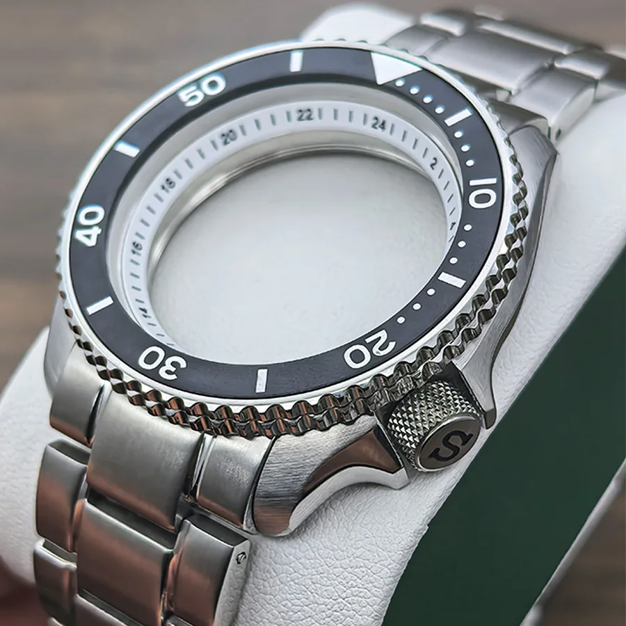 Mod 42mm NH35 SKX007 Watch Case Flat Sapphire Glass Fits NH35 NH36 4R 7S26 Movement 28.5MM Dial Replace SKX007 Dive Watch Case