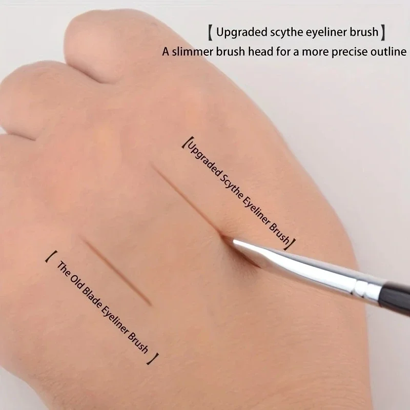 Pincel delineador de ojos, pincel fino y oblicuo para cejas, reparación de sombra de nariz, sombra de ojos, corrector, base, brocha de maquillaje