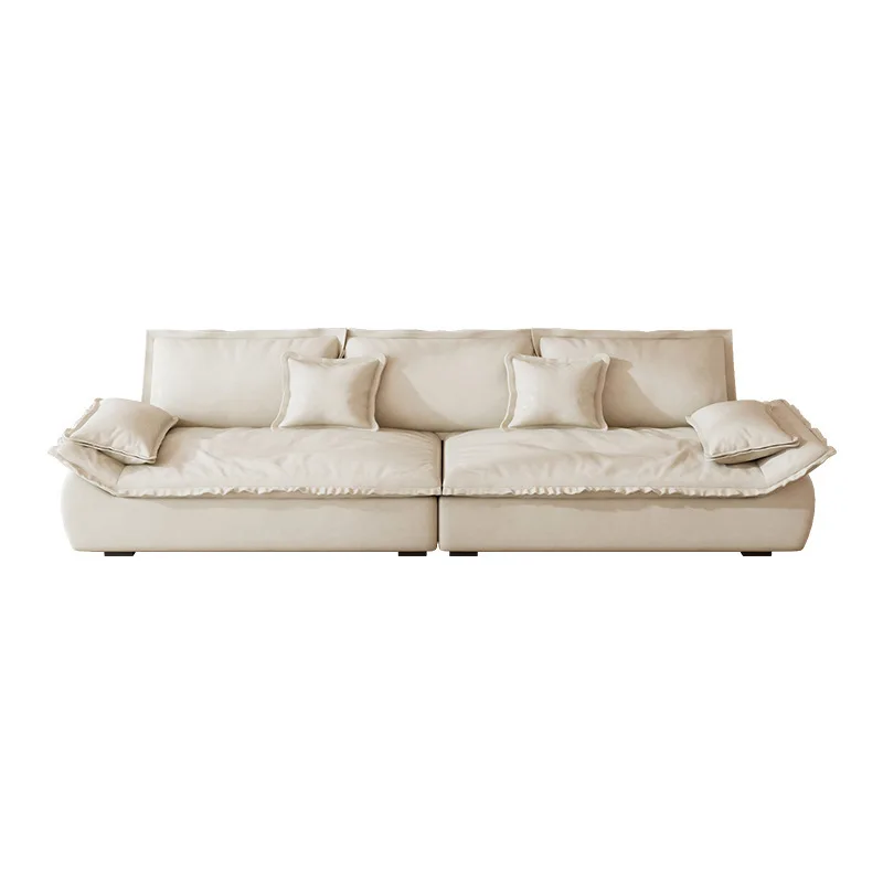 

Light luxury straight row fabric sofa living room size three person minimalist sailing sofa combination