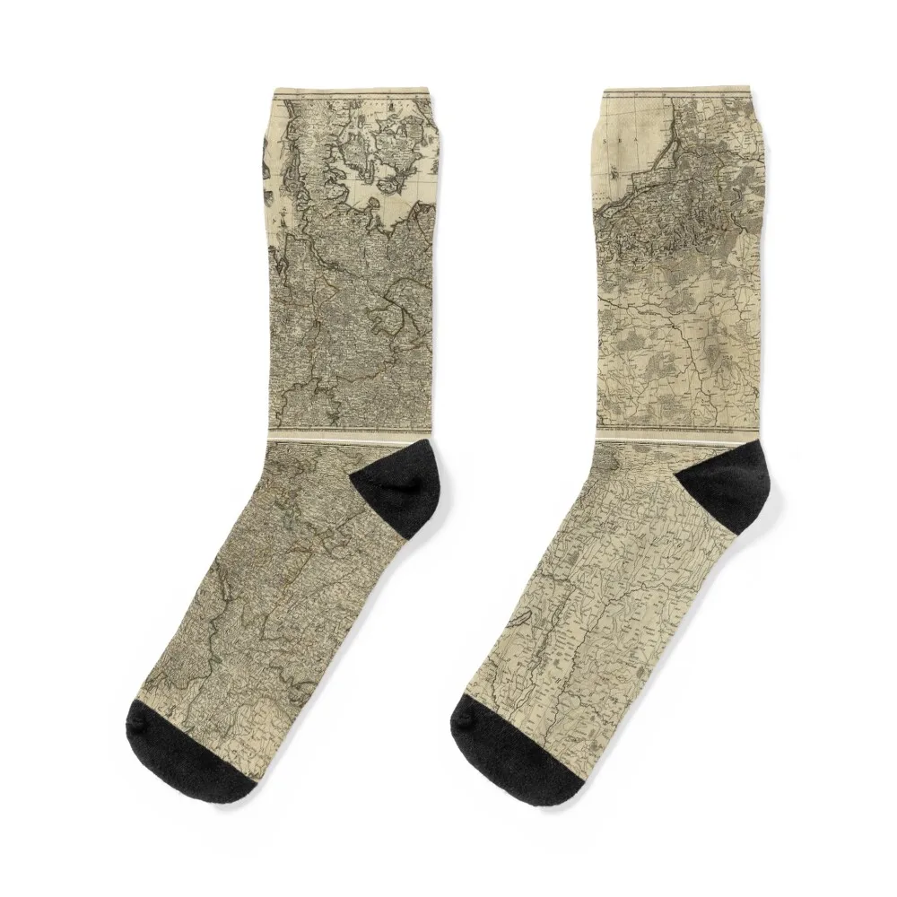 

Vintage Map of the Empire of Germany from 1782 Socks shoes Novelties bright garter christmas stocking Socks For Girls Men's