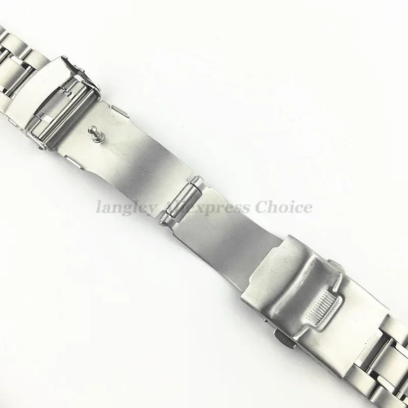 18/20/22/24mm Stainless Steel Solid Watch Strap Arc/Straight End Steel Bracelet Folding Buckle Universal Replacement Watch Band