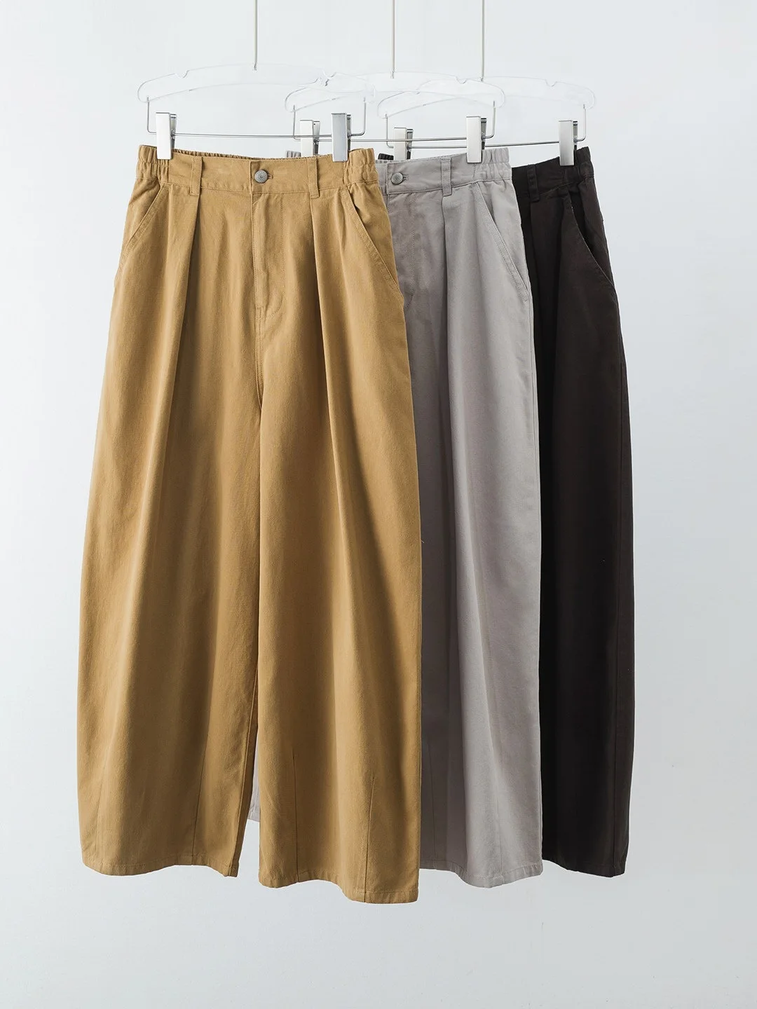 Dave&di Twill Casual Pants Made Of Cotton In Large Size Extra Loose And Slimming Artistic Wide Leg Pants Balloon Pants