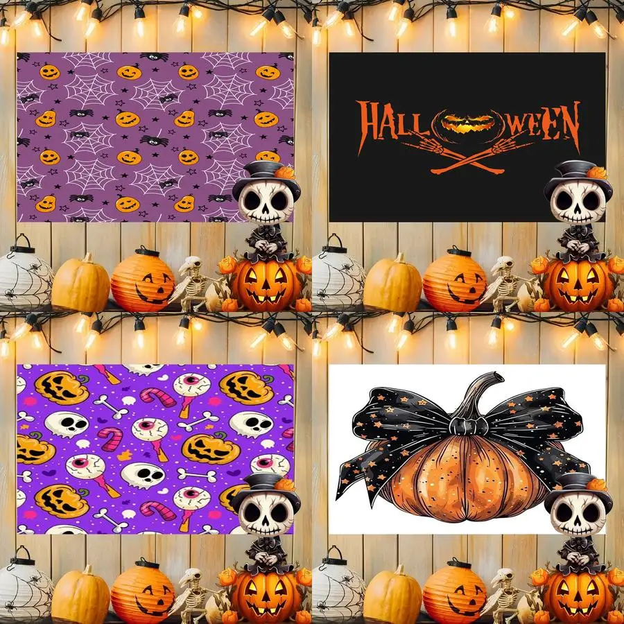 

Halloween Cute Pattern Background Cloth Hanging Cloth Bedroom Bedside Decorative Wall Cloth Rental Dormitory Tapestry
