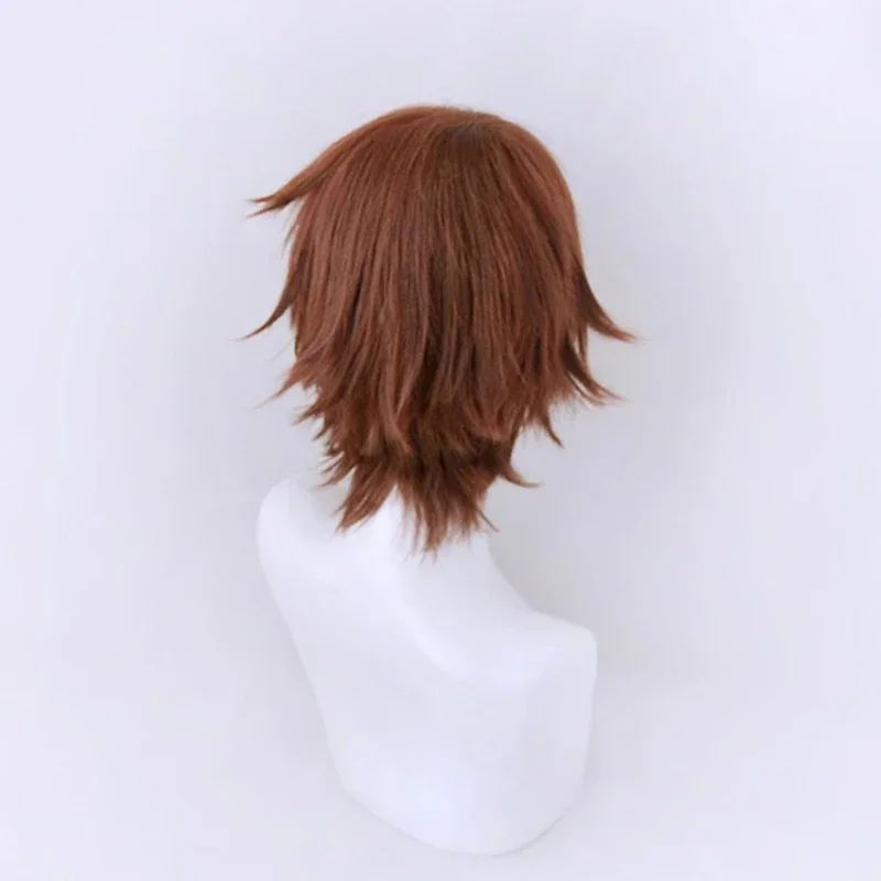 Halloween Anime Cosplay Wig 30cm Dark Brown Short Hair Heat Resistant Synthetic Wigs