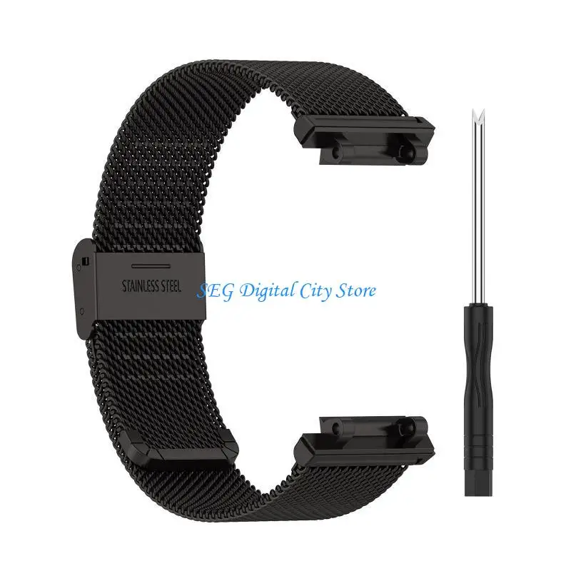 

U75B Metal Band Compatible for AmazfitT Rex 2 Stainless Steel Bracelet Watch Loop Adjustable Wristband for Smart Watch Mesh S