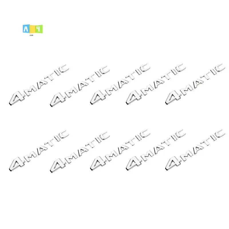 

A04E-10X 4MATIC Серебристая наклейка-эмблема на бампер, крыло, дверь багажника, самоклеящаяся лента-стикер, замена для Mercedes-Benz