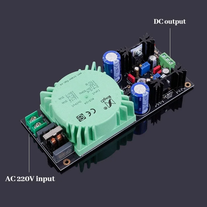 Dual LM317Two-Channel Transformer Output AdjustableVoltage Regulator Circuit Board with Talema Linear Power Supply EMI Regulator