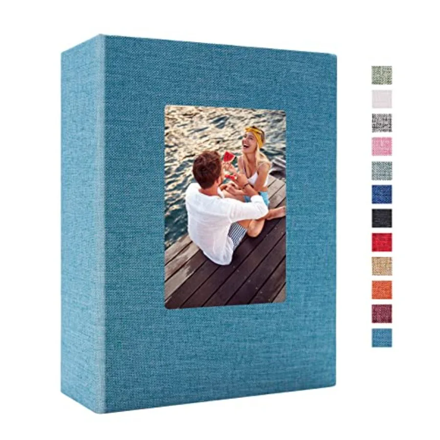 Photo Album 4x6 with s, Linen Hardcover Photo Storage Book with Cover Window, Acid-Free Slip-in Picture Albums for Baby Wedding