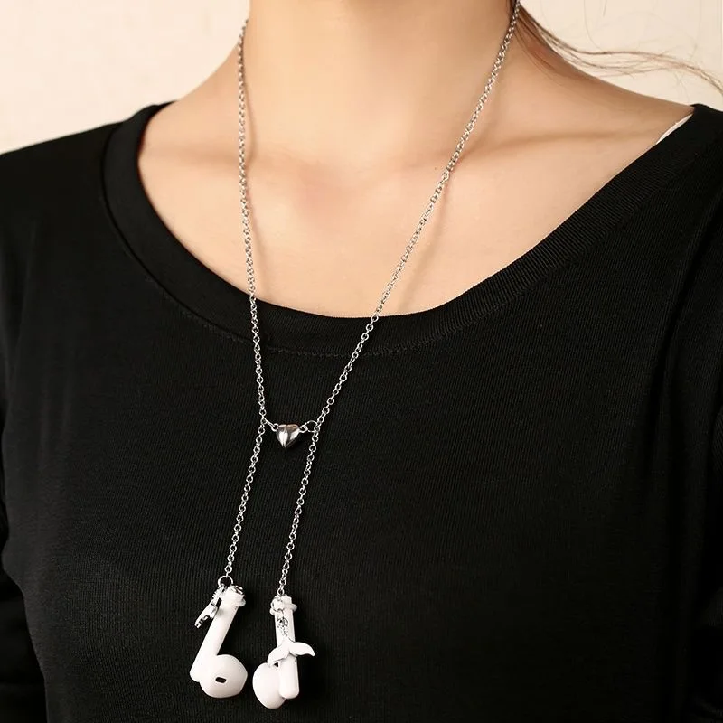 Wireless Earphones Lanyard Hanging Neck Anti-Lost Necklace Metal Chain Holder Strap Lanyard Cord String For Airpods 1 2 3 pro