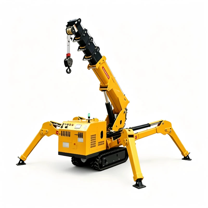3-16Ton Compact Spider Crane with Telescopic Boom and Remote Control for Bridge Maintenance and Repair