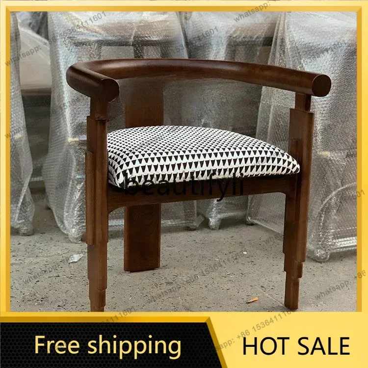 hot Home retro style study leisure armchair makeup chair light luxury high-end restaurant chair