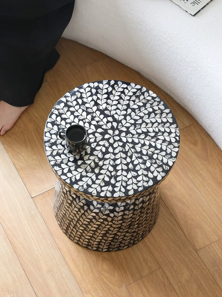 American wabi-sabi wind shell decoration home living room handmade coffee table sofa corner soft decoration medieval