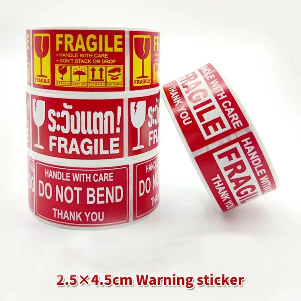 

250Pcs/Roll Please Handle Fragile Warning Label Stickers Care for Goods 25x45mm Fragile Shipping Stickers White Yellow