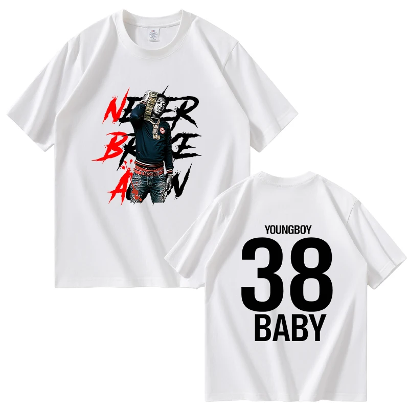 New Youngboy 38 Baby T-shirts Men Fashion Never Broke Again Cotton T Shirt Women Casual Harajuku Streetwear Tee Tops Camiseta