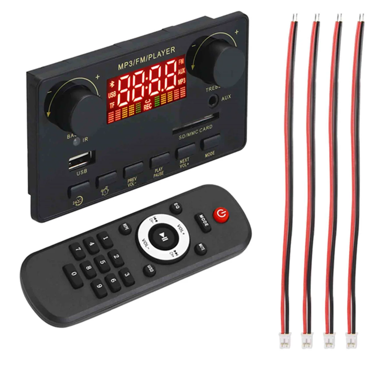 A14M 2X40W Amplifier Bluetooth 5.0 MP3 Player WAV Decoder Board 12V Car FM Radio Module Support TF USB AUX Handsfree(A)