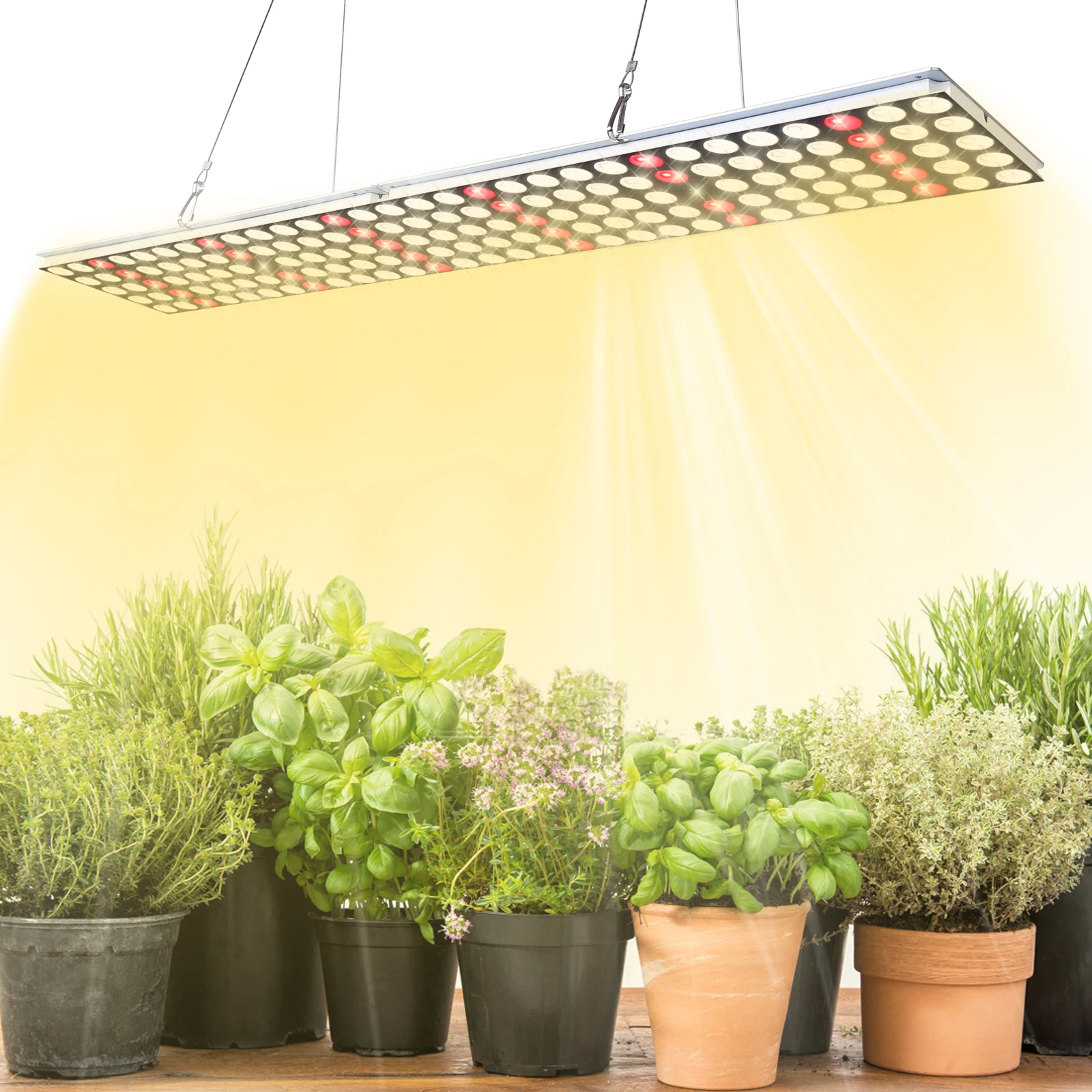 

JCBritw 100W LED Grow Light 2ft Grow Lamp Panel Full Spectrum with IR Dimmable Plant Growing Light for Indoor Plants Veg Flower