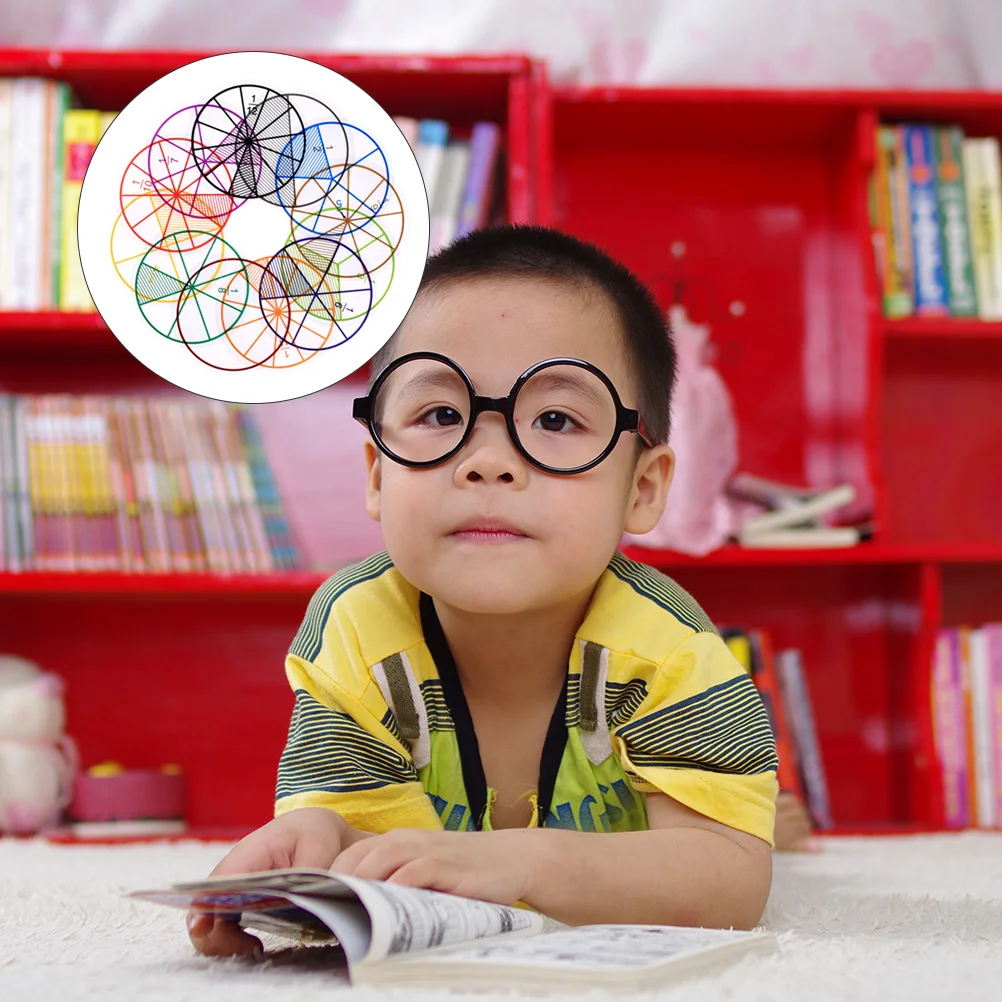 

5Sets Colorful Learning Fraction Circles for Kids Premium Safe Math Teaching Accessory Educational Supply 60 Sheets 8cm
