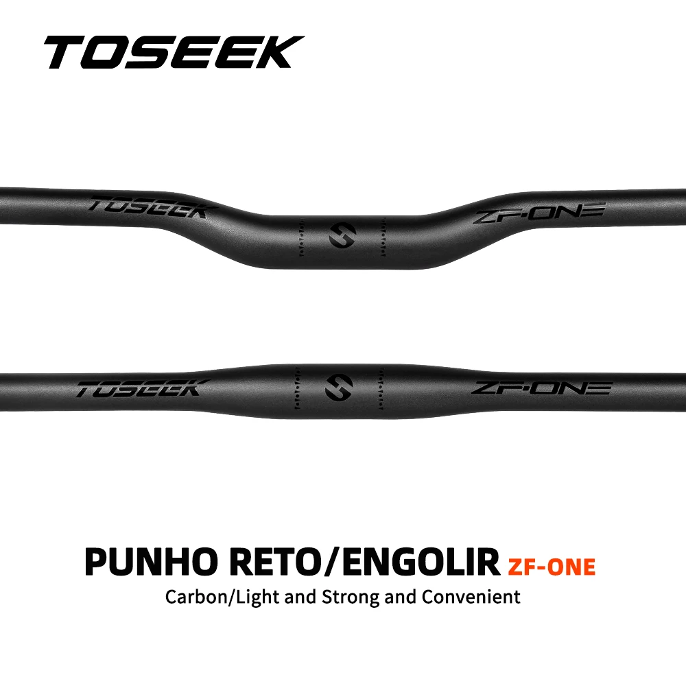 Guiador de carbono TOSEEK-ZF-ONE MTB para Mountain Bike, guidão Matt Black, acessórios de bicicleta, 31.8x580-720mm, 740mm, 760mm