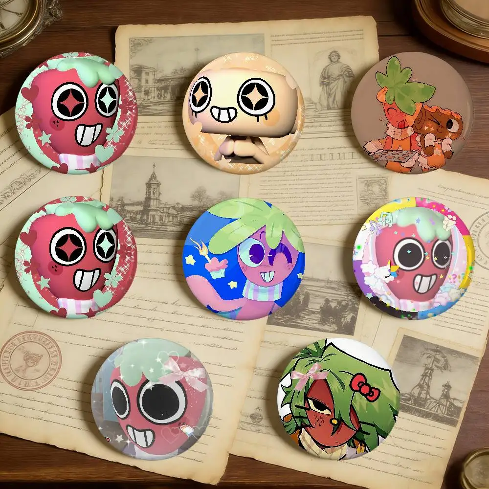 Horror Game Dandys World Sprout Badges Peripheral Lapel Pins Tinplate Round Brooch For Shoulder Bag Accessories Souvenir Gifts