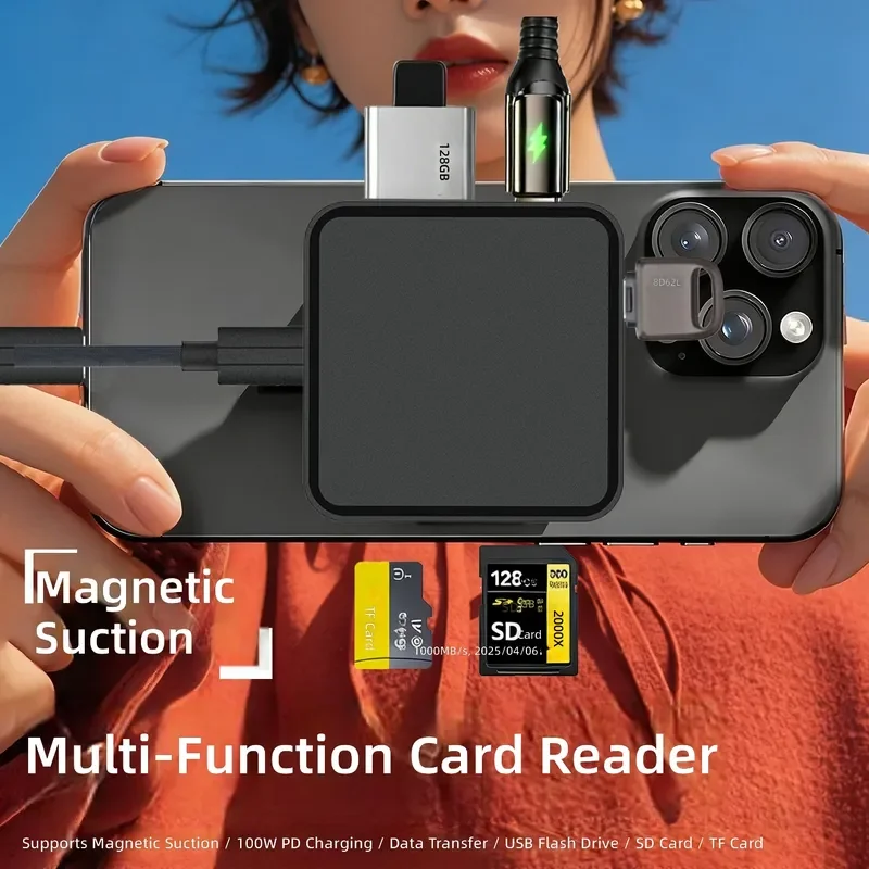 for Multifunctional Type C Card Reader Camera TF SD Card USB Stick Mobile Phone iPad Laptop Magnetic Docking Station