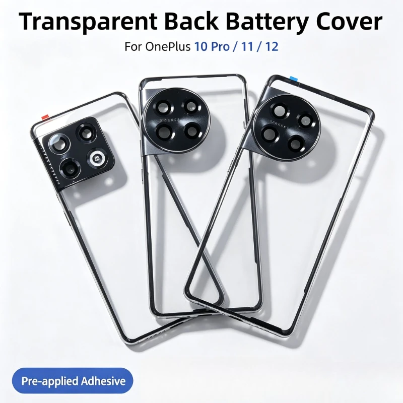 For oneplus 10 pro / 11 12 (modified) glass transparent battery back case