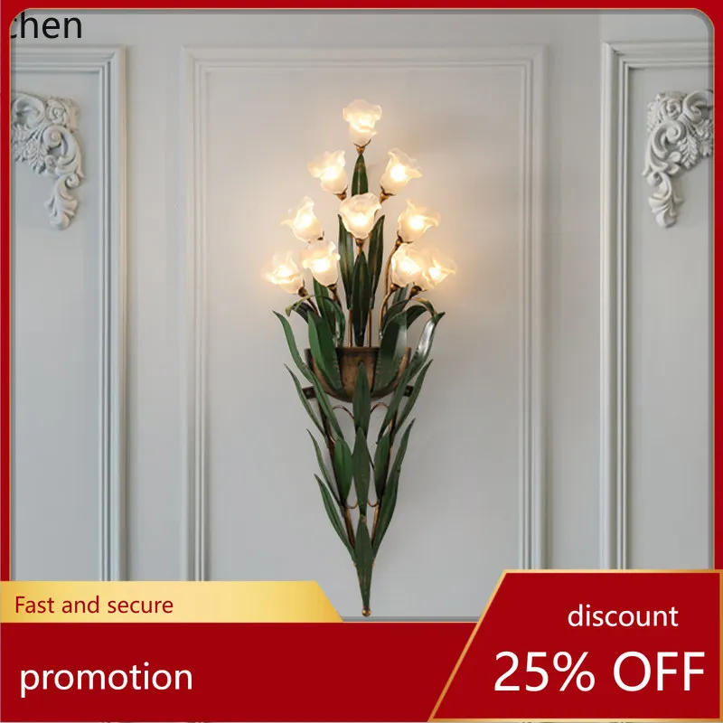 

Zml bedside entrance entrance retro study living room background wall art flower corridor decoration