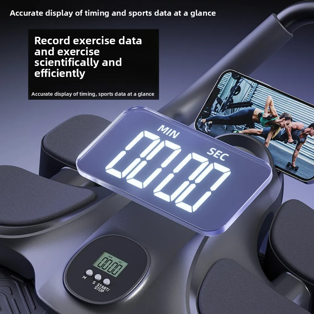 

Four-Wheel Abdominal Workout Roller 4 Elbow Support Anti-Slip Abdominal Exercise Machine Automatic Rebound Multifunctional