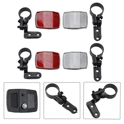 2 Pack Front & Rear Bike Bicycle Reflector Set Red & White Mounting Bracket Front & Rear Bike Bicycle Reflector Set