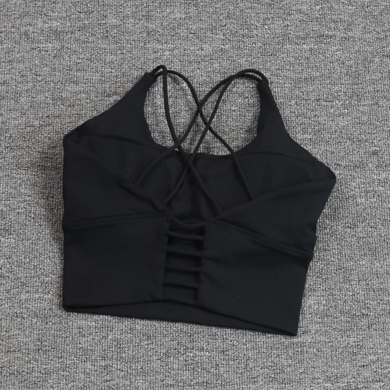 Hot Selling Women Push up Yoga Bra Longline Crop Tank Top Padded Workout Vest Running High Impact Sports bra