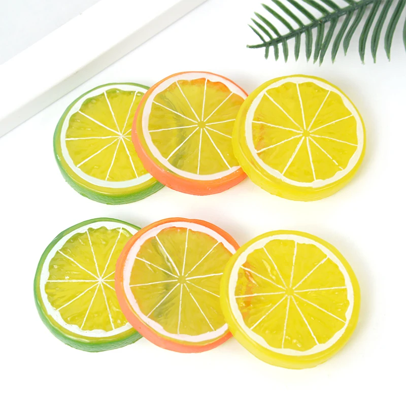 

5pcs Artificial Lemon Slices Fake Orange Lime Citrus Fruit Slices Ornaments DIY Crafts Kitchen Decor Party Display Photo Prop