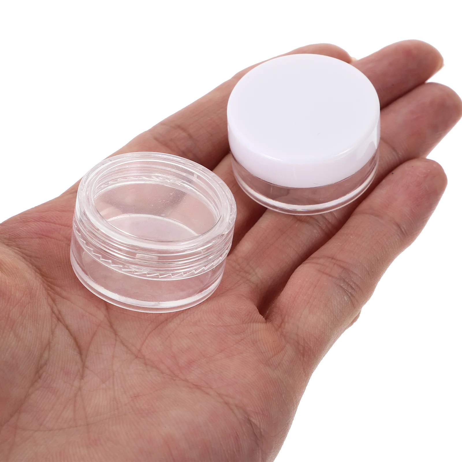 

50Pcs Transparent Jars Reusable Skincare Storage Bottles Lids for Travel Daily Use Cream Containers