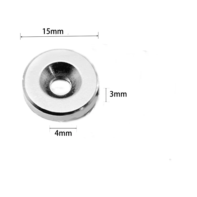 10/20/50pcs 15x3-4 15mm x 3mm Round Disc Ring  Magnets with 4mm Hole for DIY Craft Projects, Science, Industrial, Tool Holding