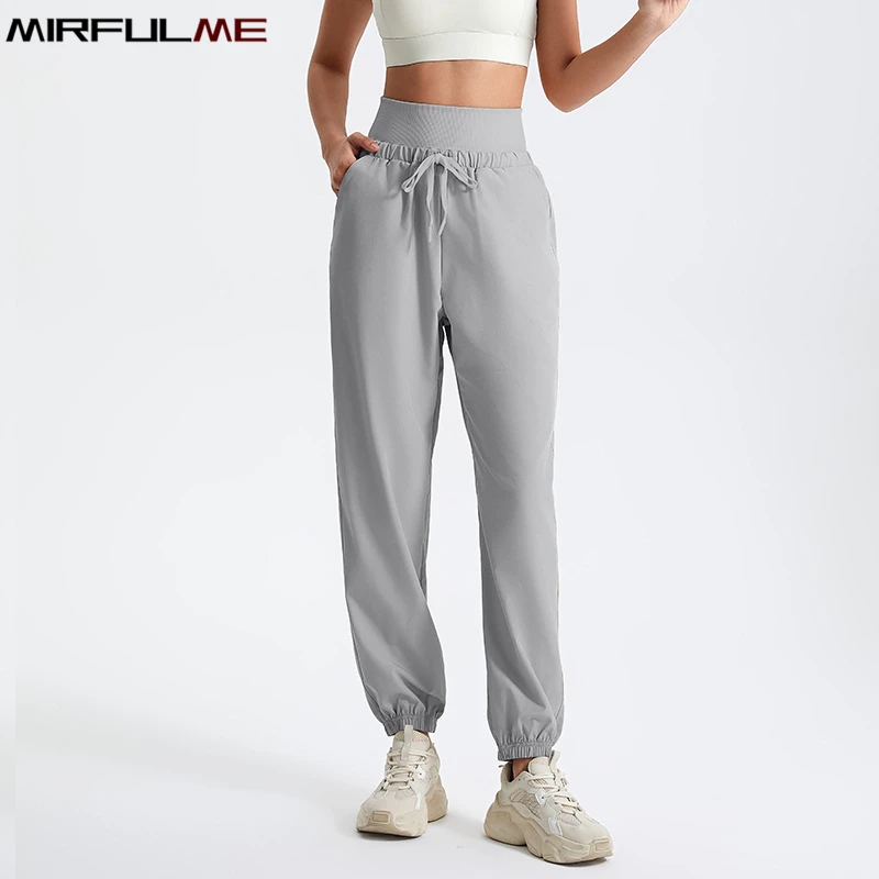 Women Jogger Pants High Waist Sport Running Trousers Loose Quick Dry Drawstring Gym Sweatpants Elastic Baggy Harem Pant For Yoga