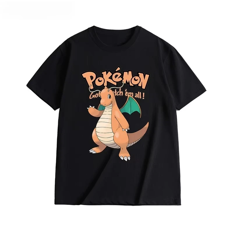 

Летняя хлопковая футболка с принтом Бульбазавра в стиле Харадзюку для мужчин и детей, коллекция 2026 года, повседневная, с коротким рукавом