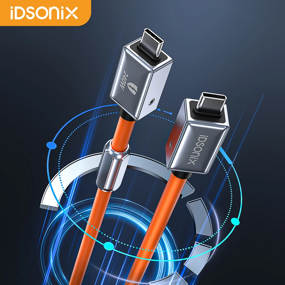 

Кабель iDsonix, 240 Вт, Тип C, 48 В, 5 А, USB-кабель для быстрой зарядки, 4K @ 60 Гц, аудиоадаптер, линия 20 Гбит/с, USB 3,2, кабель для передачи данных для Samsung, Xiaomi