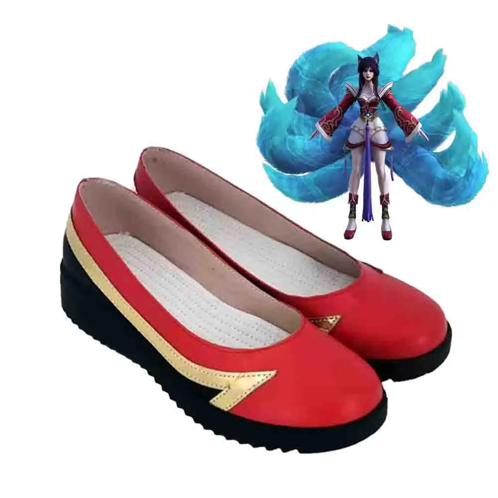

LOL Ahri Cosplay Shoes Comic Anime Game League of Legends Ahri Red Boots Cosplay Costume Prop Shoes for Con Halloween Party