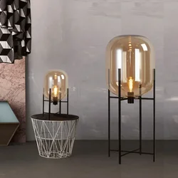 Creativity LED Glass Ball Floor Lamp Postmodern Scandinavian Desk Lamps Hotel Cafe Bedroom Bedside Reading Floor Lamp