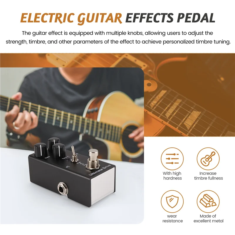 ABJA-미니 일렉트릭 기타 이펙트 페달 일렉트릭 기타 페달 일렉트릭 기타용 Ultimate Drive