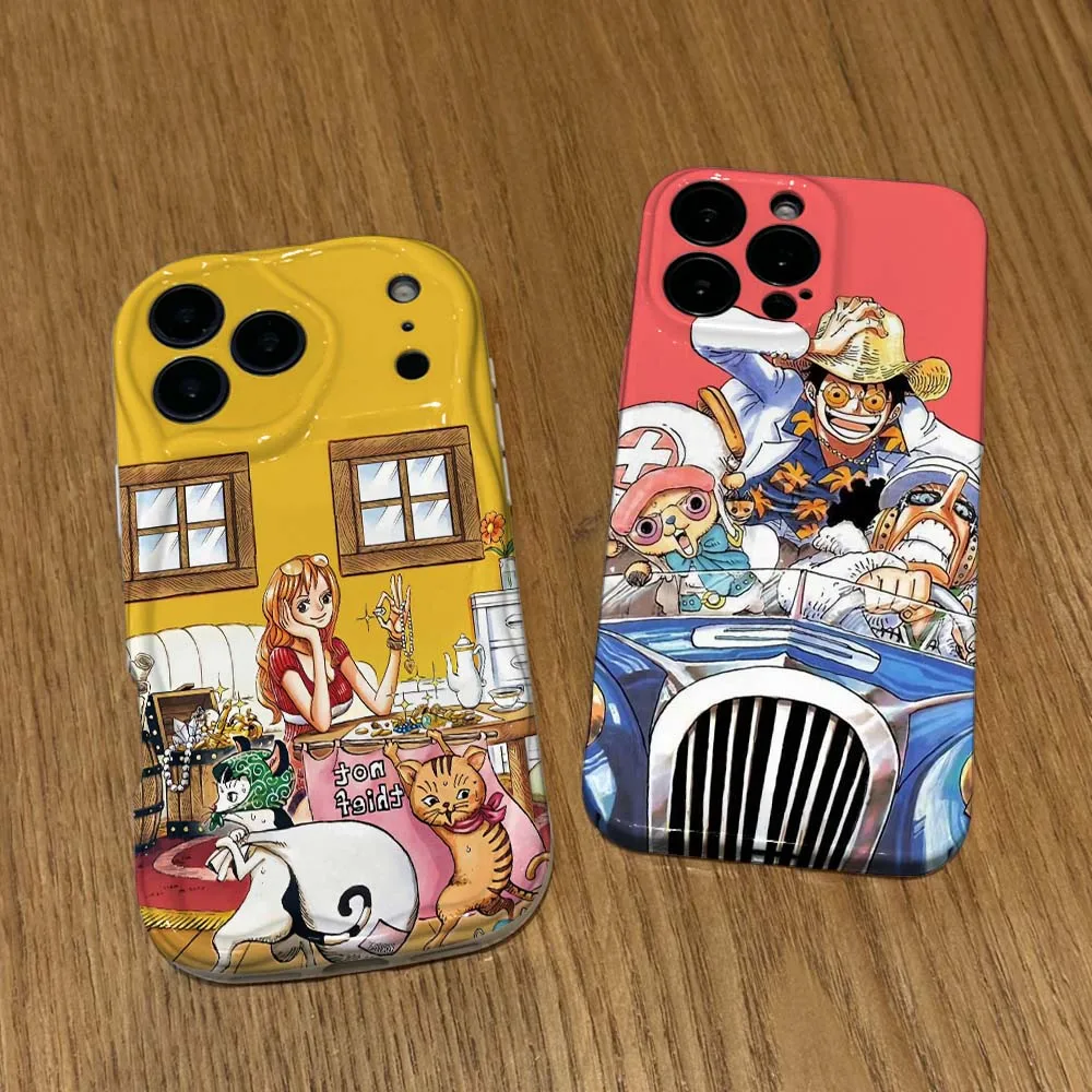 

One Piece Character Cartoon For Apple iPhone 17 16 15 14 13 12 11 X XS XR Air Pro Max Plus Mini Feilin Wave Oil Shell Cover