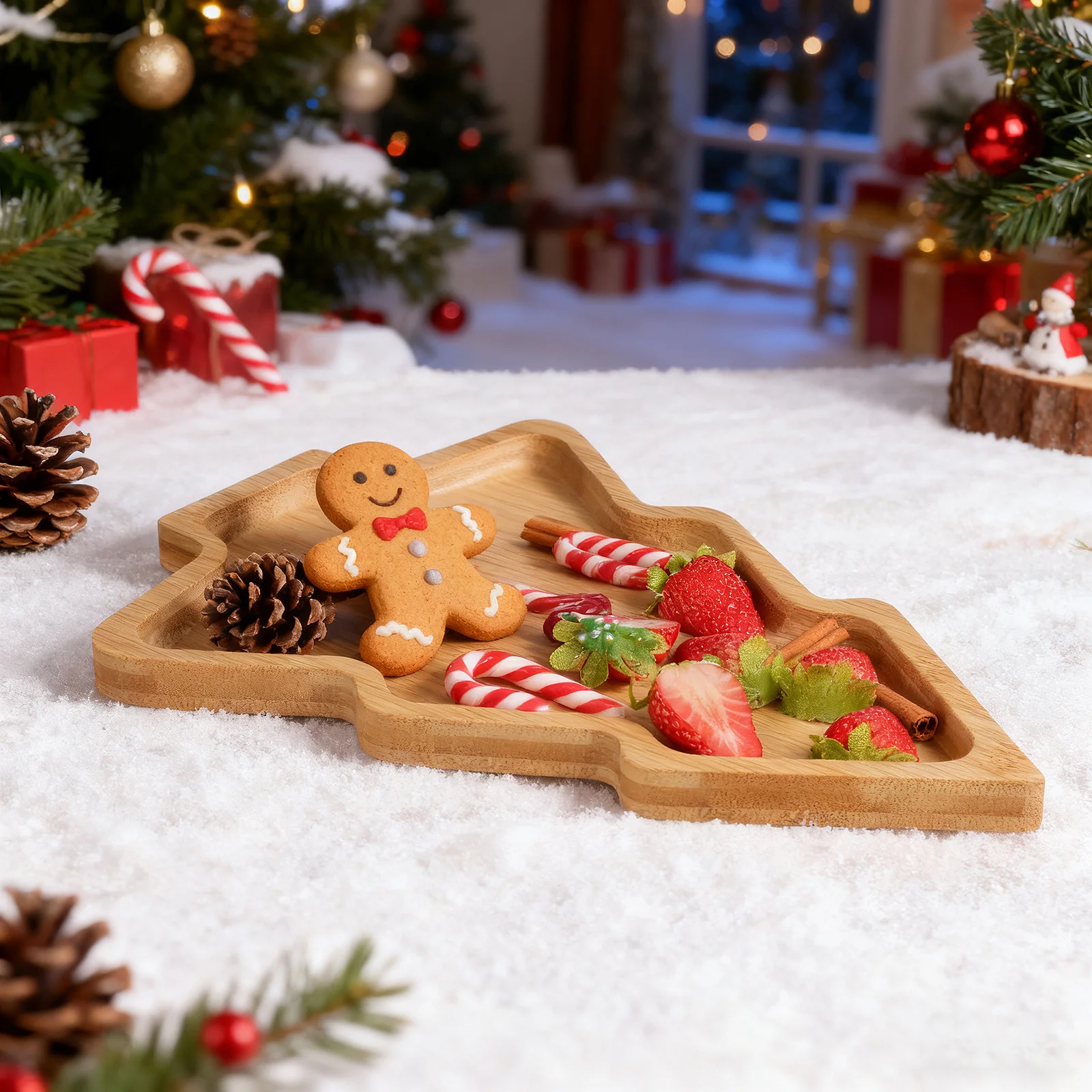 

1 pc Plate Wood Color Cartoon Salad Tray Decorative Dinner Dish Kitchen Storage Supply For Home Hotel Party Sushi