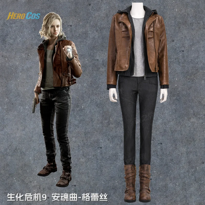 Game Resident cos Evil 9 Grace Ashcroft Cosplay Costume Full Set Uniform Role Play Halloween Carnival Party Outfit for Women